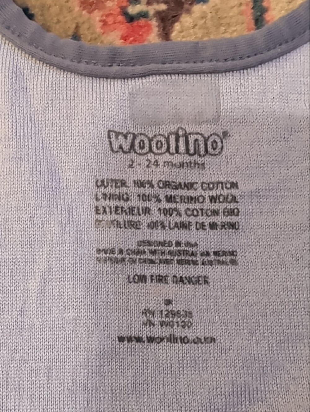 Woolino 4 Season Sleep Sack 2-24 Months - Grey Star Print - Picture 3 of 7